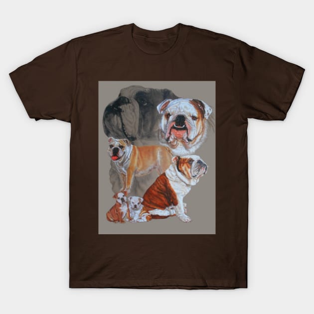 English Bulldog Medley T-Shirt by BarbBarcikKeith